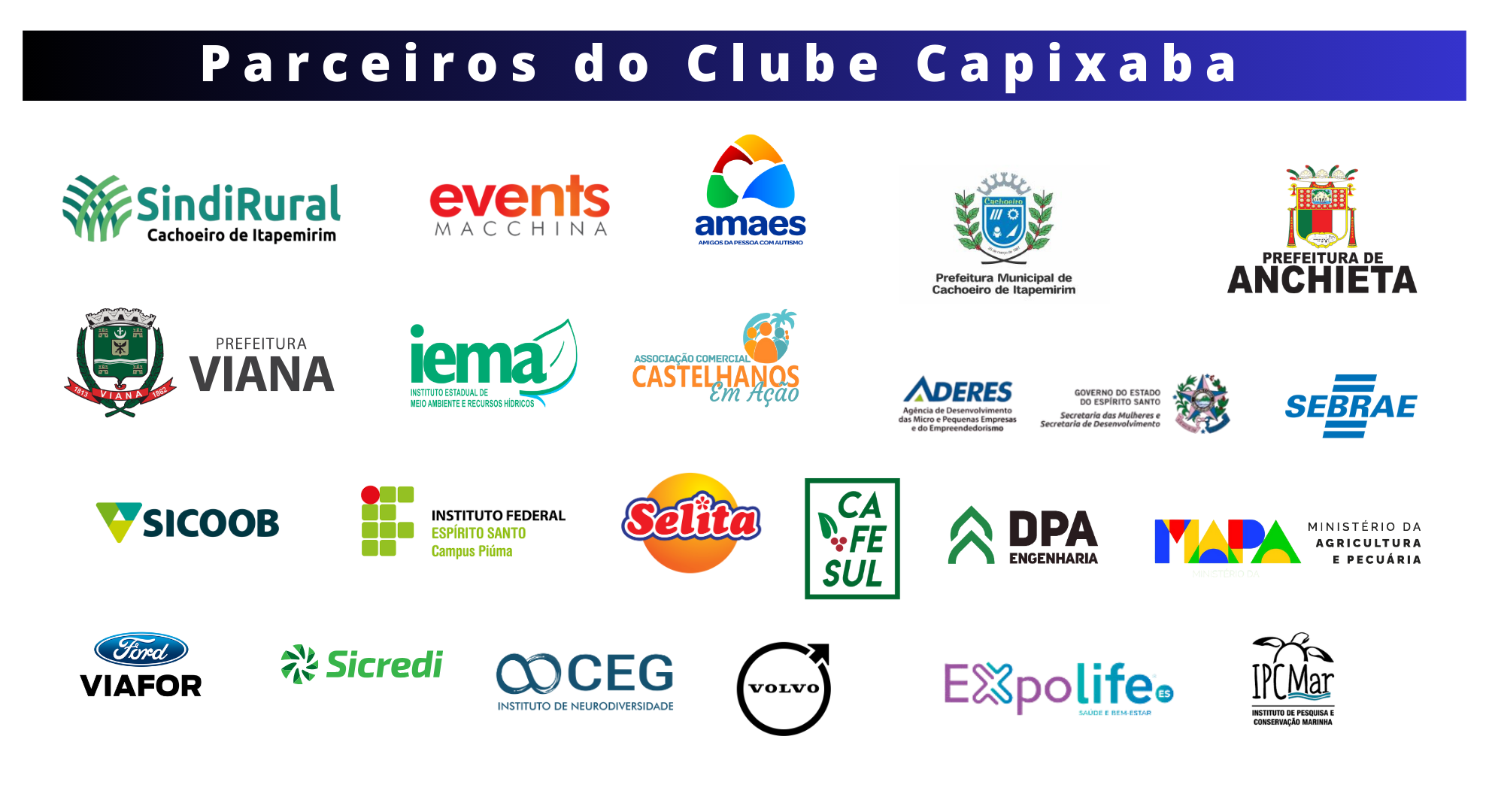 parceiros do clube capixaba 2 Box de logo dos parceiros do Clube Capixaba